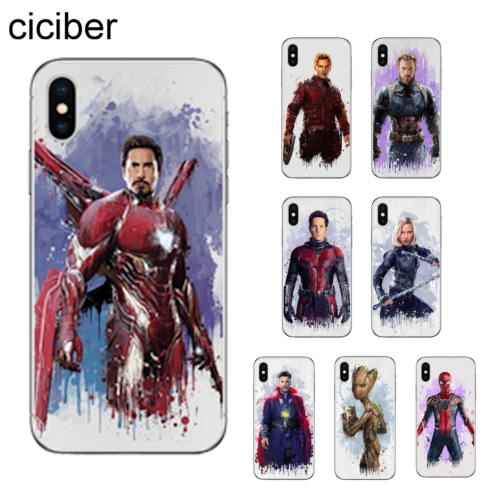 

ciciber The Avengers Marvel Iron Man Phone Cases For Apple iPhone 11 Pro Max X XR XS MAX 7 8 6 6s Plus 5 5S SE Soft TPU Cover