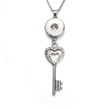 Ожерелье с ключом, длинное 18 мм, кнопка оснастки, ожерелье s& Кулоны, модное ожерелье s для женщин, серебряное ювелирное изделие 9735