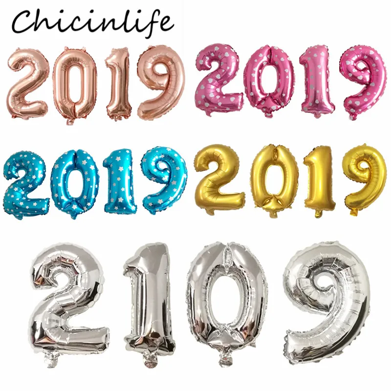 Chicinlife 4 шт. 16 дюймов розовое золото номер 2019 2020 фольгированные воздушные шары