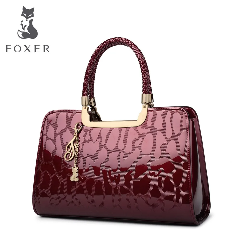 

FOXER Brand Women Cow Leather Handbag Luxury Shoulder Bag Women's Tote Handbags Female Bags