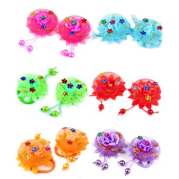 

1PC Elastic Scrunchie StylinHead Wear Flowers Hair Holder Gum Rope Baby Girls Kids Cute Hair Tie Accessories