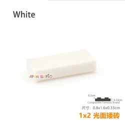 50-Piece DIY Building Bricks Set for Kids - Smooth 1x2 Educational Construction Toys (White)