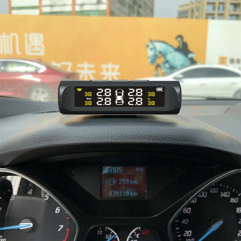 VSTM автомобильный TPMS система контроля давления в шинах Солнечная энергия зарядка ЖК-дисплей внешний датчик Автоматическая сигнализация Автомобильная электроника