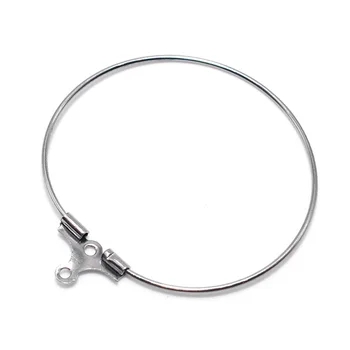 

Stainless Steel Circle Clip Earrings Simple Wired Earring Hooks with Loop Connectors Settings Findings DIY Jewelry Supplies