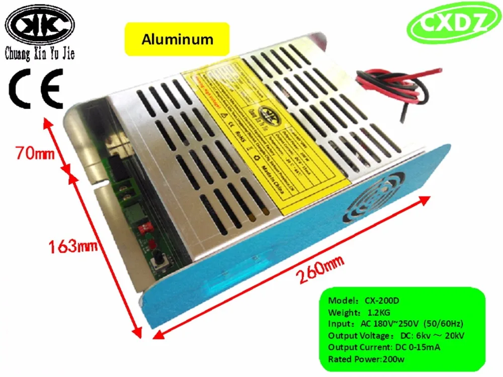 Высоковольтный источник питания с 20кВ CX-200C двойной выход электростатический очиститель воздуха, электростатический colector, очистка воздуха