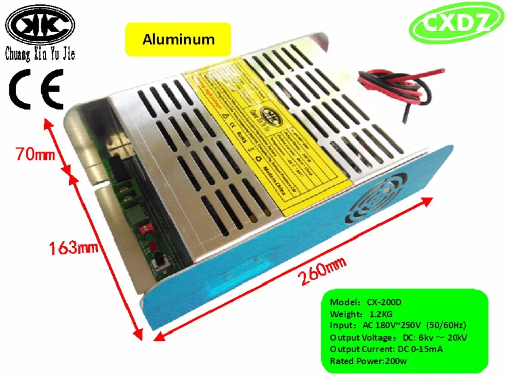 

High voltage power supply with 20KV CX-200C dual output electrostatic air cleaner, electrostatic colector,air purification