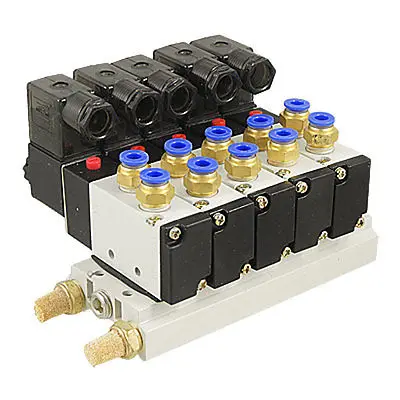 

AC 110V 2 Position 5 Way Single Head 5 Pneumatic Solenoid Valve w Base