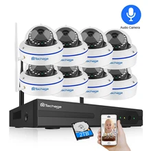 Techage 8CH система видеонаблюдения беспроводная 1080P HD NVR 8 шт. 2.0MP ИК наружная водонепроницаемая купольная Wifi камера безопасности Система наблюдения комплект