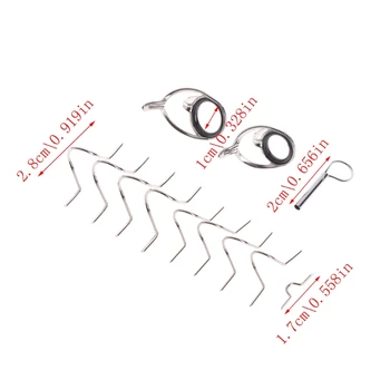 

1 Set Fishing Rod Pole Guide Eye Stainless Steel Fly Fish Mixed Rings Repair Kit