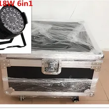 4 unids 24x18 W Светодиодный чехол 1 чехол для полета 6в1 rgbwa uv llevo la luz de Par