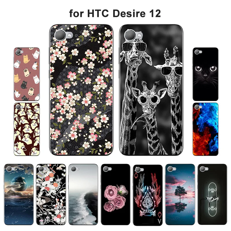 5.5 inch for HTC Desire 12 Full Protective Mobile Phone for HTC Desire 12 Capas Blaze Painted Silicone TPU Soft Fitted Case