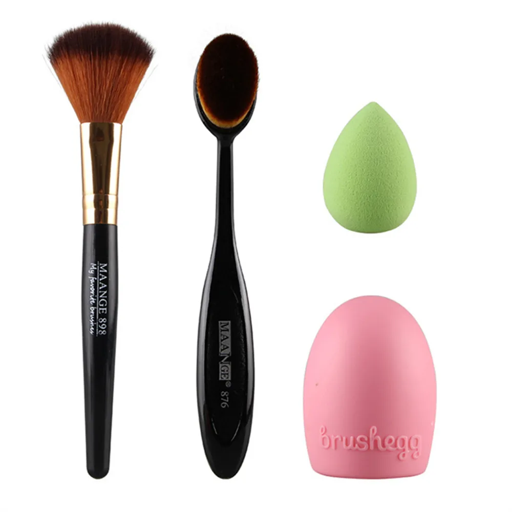 4Pcs Make Up Brushes Cosmetics Powder Foundation Concealer Sponge