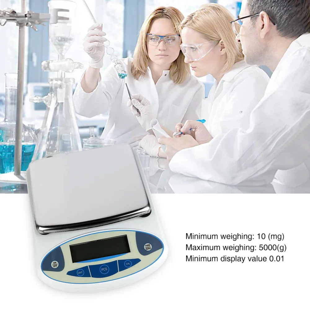 

5000g/0.01g Analytical Balance Digital Scales Precision Weight Scale Balance Scientific Lab Accuracy Jewelry Kitchen Postal