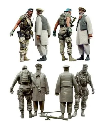 

1/35 Resin Figure US Special Force and Afghan Man 2pcs/set Model Kits