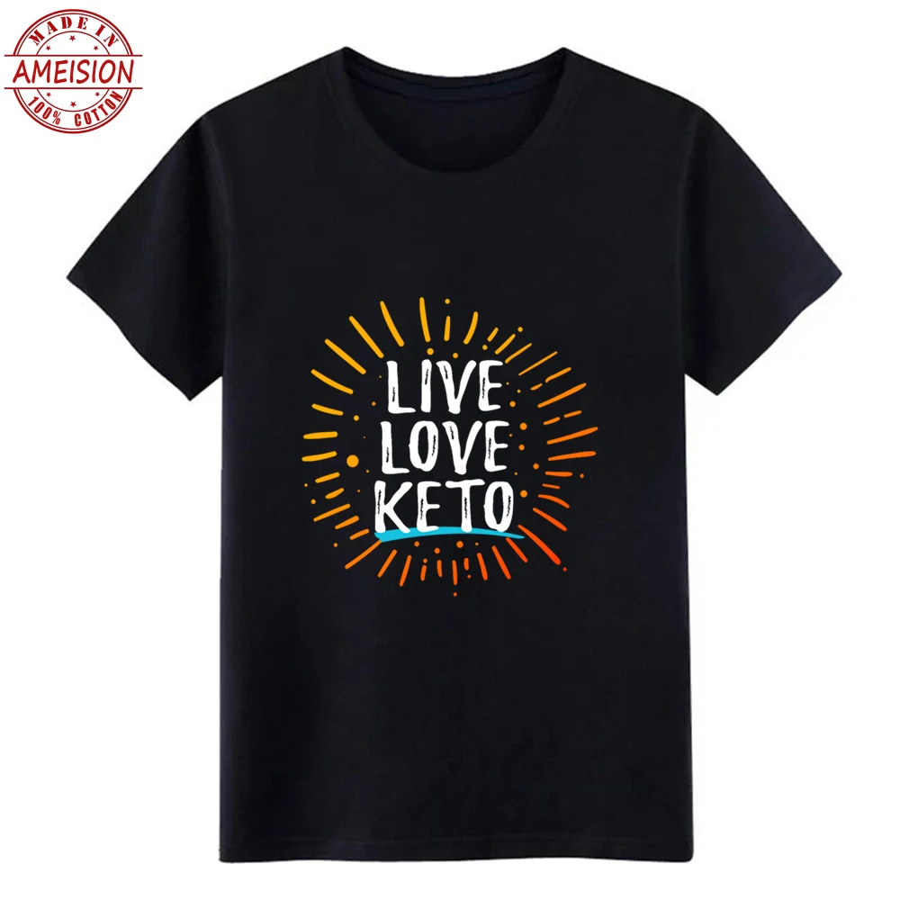 

Men's Live Love Keto Diet Shirt t shirt Customized Short Sleeve S-3xl homme Famous Comfortable summer Letter shirt