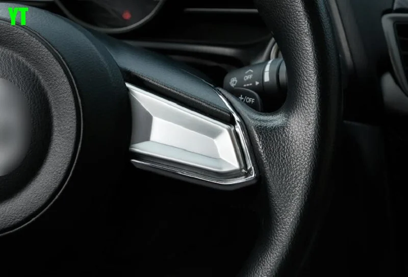 Cobertura do Volante Roda de Direção Guarnição para Mazda Automático Decoração Chrome Acessórios Automóveis 3 2020 Abs 16 Cobertura do volante automático, roda de direção