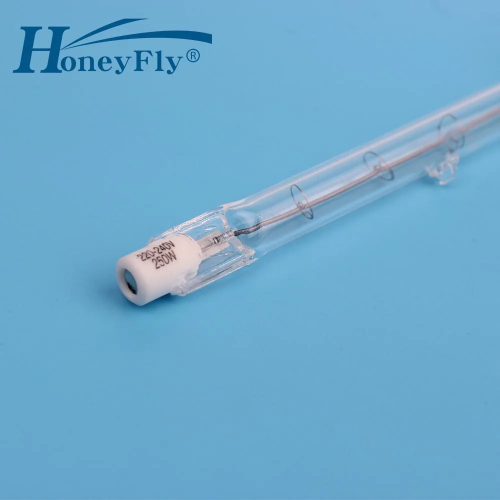 HoneyFly 1 шт. J118 галогенные лампы 220 V/110 V 150W 200W 250W 300W 500W R7S с двумя концами, 118 мм нити потолочные светильники кварцевая трубка