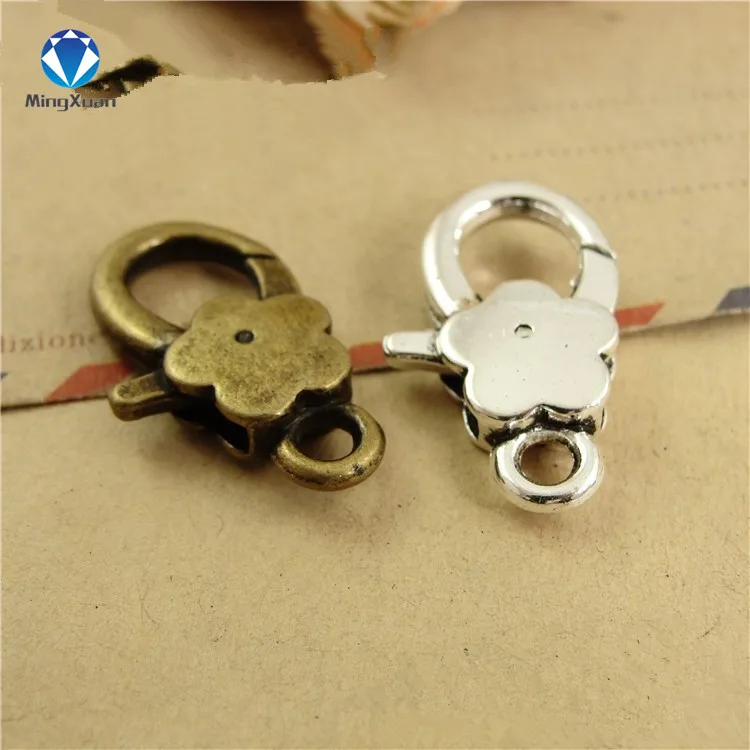 

10pcs/lot Antique Silver Plum blossom Lobster Clasp Hooks For Necklace Bracelet Chain DIY Jewelry Accessory Findings 16*27MM