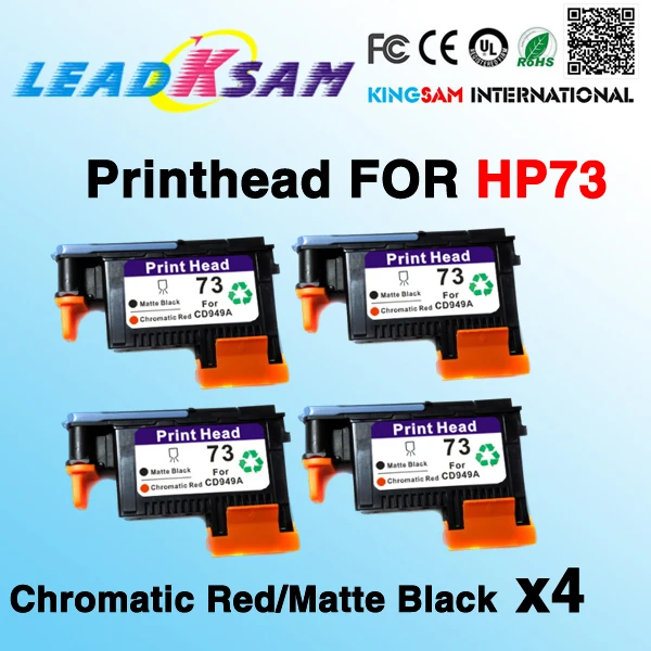 4 печатающих головки совместимые с принтером hp73 cd949amlette черный/Хроматический