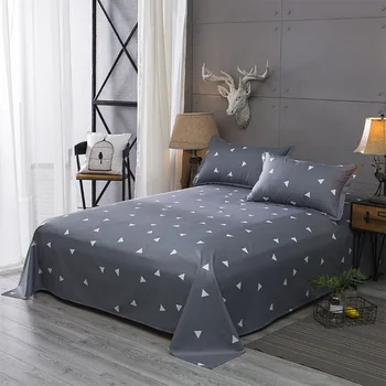 

Simple series Bed Sheet Polyester cotton Mattress Protector Cover Flat Sheet 1pcs Soft bedclothes Twin Full Queen King Size