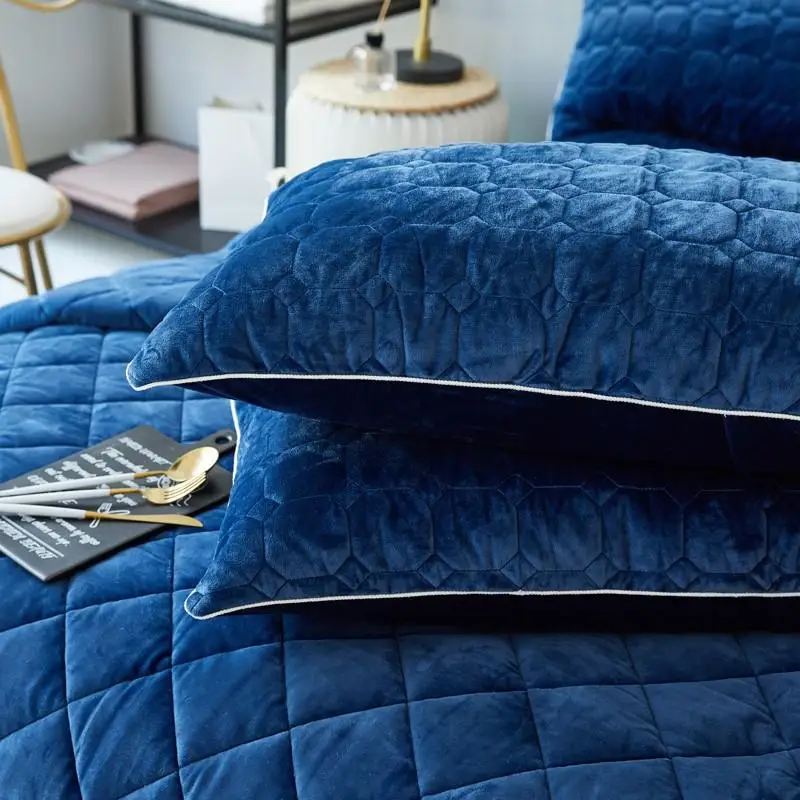 Комплект постельного белья из голубого флиса, теплое покрывало, одеяло, покрывало для кровати, Комплект постельного белья с юбкой, наволочка, размер королевы, couvre lit colchas para cama