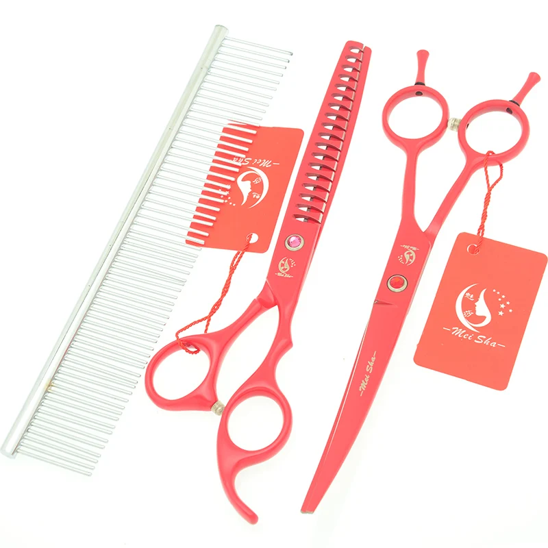 Meisha 7,0 "Pet волос ножницы изогнутые Cut Clipper собака 18 зубы Уход за лошадьми филировочные ножницы JP440C Cat инструменты HB0143