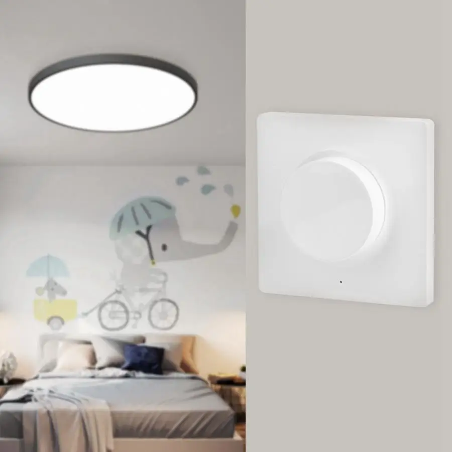 

220V LED Smart Light Switch Paste Type Wall Mount Rotate Wireless BT Remote Control Ceiling Pendant Lights