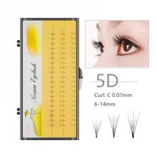 8-14 мм Объем 5 D наращивание ресниц 0,07 0,10 толщина ресниц индивидуальные ресницы веера ресницы натуральный стиль