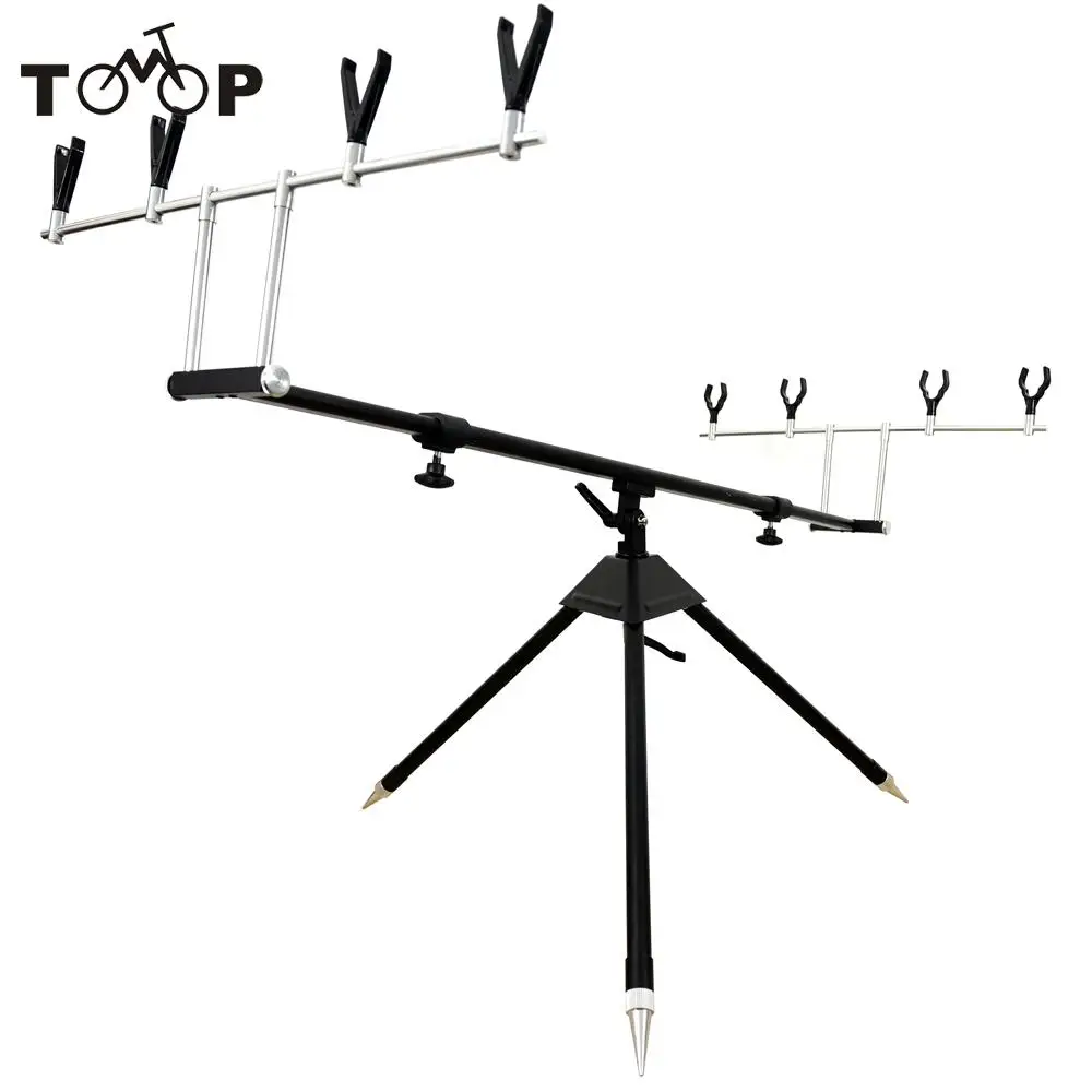 

Aluminum Alloy Telescopic Adjustable Sea Fishing Tripod Holder Stand Bracket for 4 Fishing Rod with Carry Bag