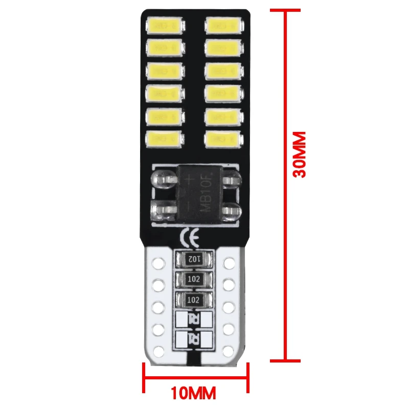 10 шт. T10 24Smd светодиодная лампочка автомобиля без ошибок 3014 12 в супер яркая прозрачная лампа