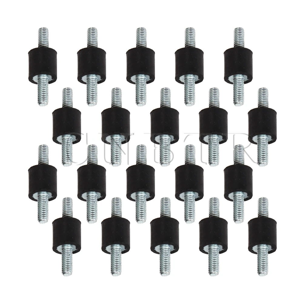 

CNBTR 10x10mm M4 Black Rubber Double Ends Screw Anti-Vibration Silentblock For Welding Machine Pack of 20