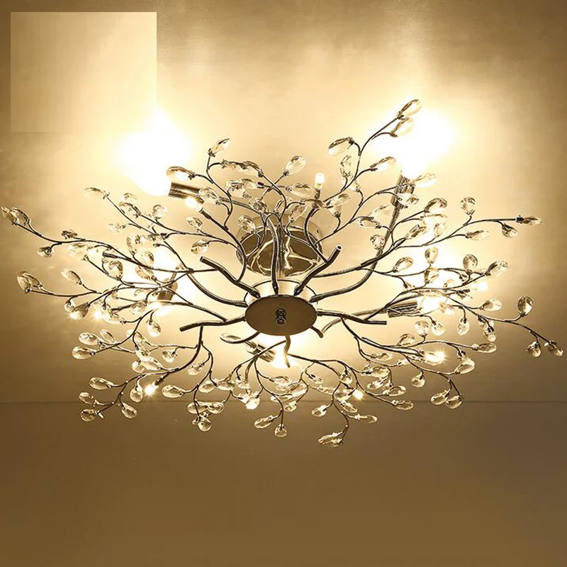 Новые с хрустальным цветком Потолочная люстра современные люстры plafonnier гостиная спальня свет AC110V 220 V