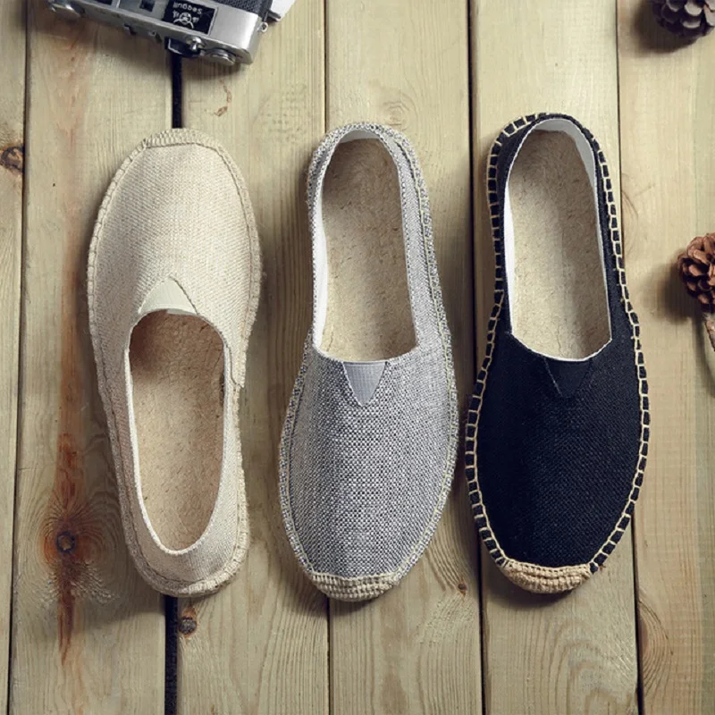 

Plus Size 35-45 Embroider Women Shoes 2019 Loafers Casual Slip on Shoes Woman Espadrilles Hemp Canvas Flat Shoes chaussure