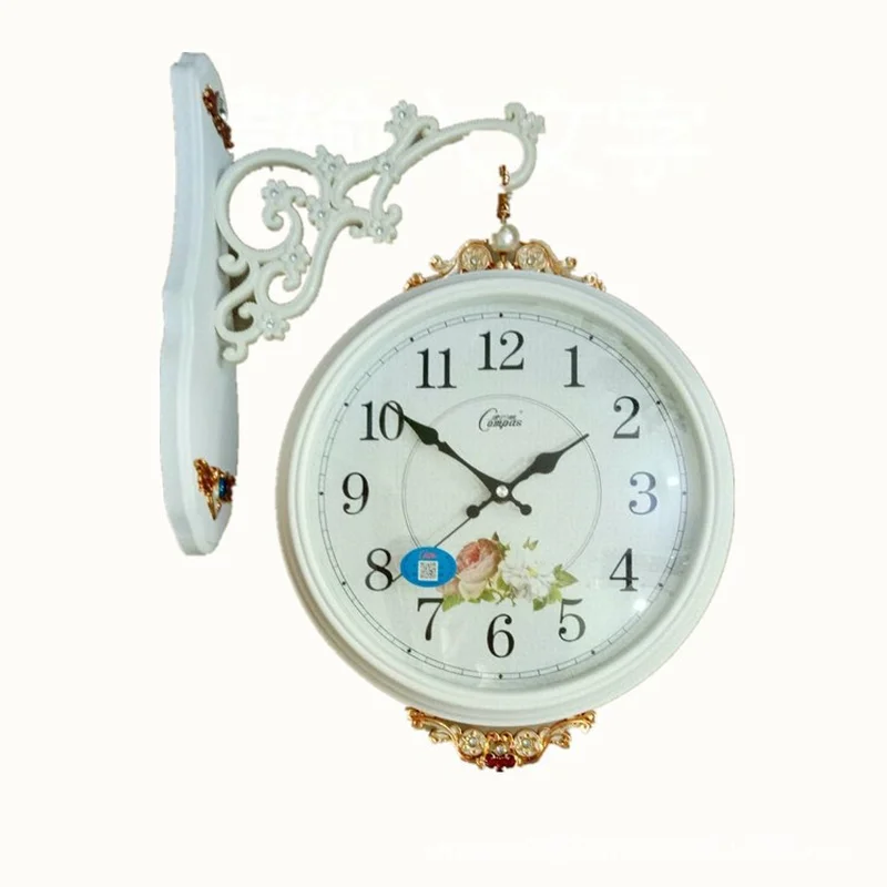 

12 Inches Europe Type Two-sided Wall Clock Mute Sweep Second Quartz Clock Fashion Originality Clocks And Watches