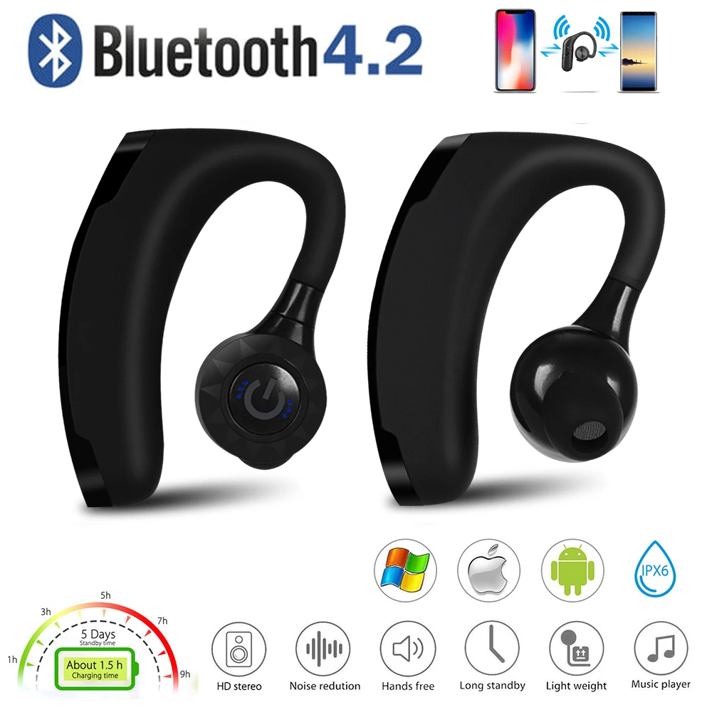 Беспроводные наушники XGODY V11 TWS Bluetooth с микрофоном без рук стерео Заушник для Iphone