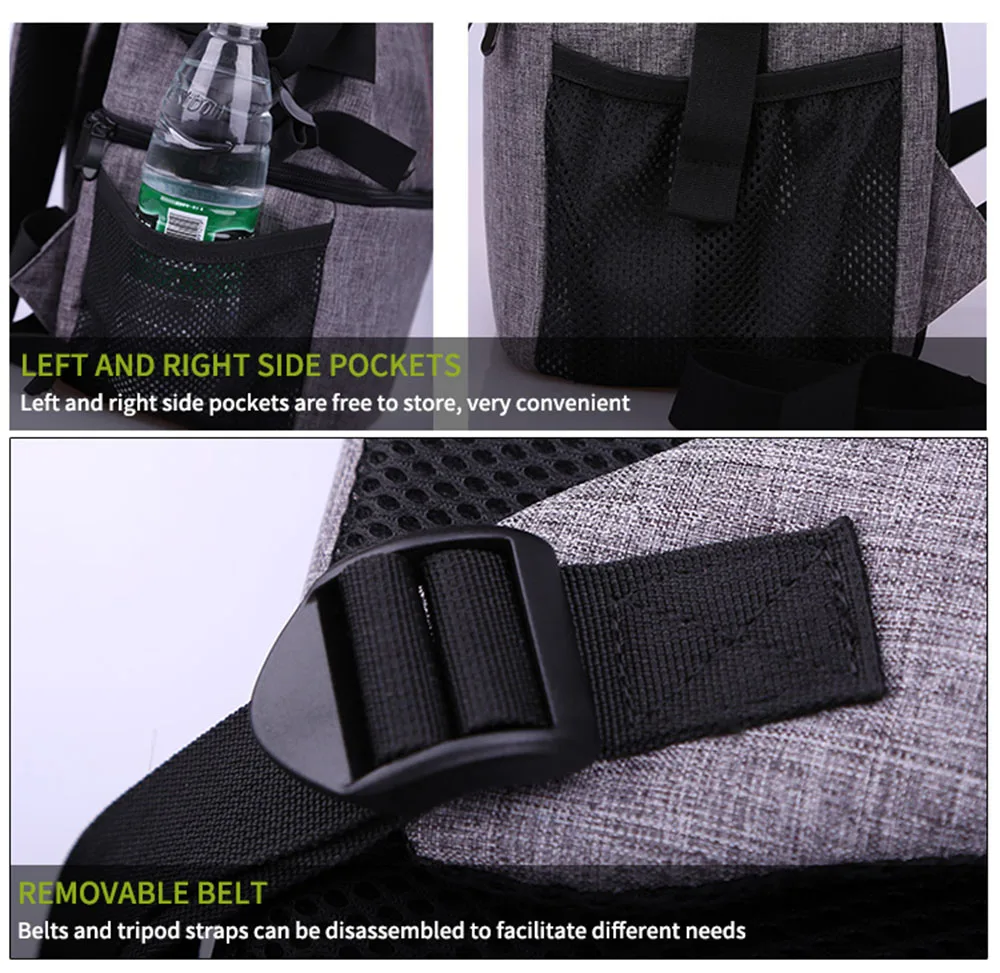 Мода Высокая плотность ткань Оксфорд DSLR камера рюкзак Открытый фотографии камеры сумки водонепроницаемый мульти-карман удобно