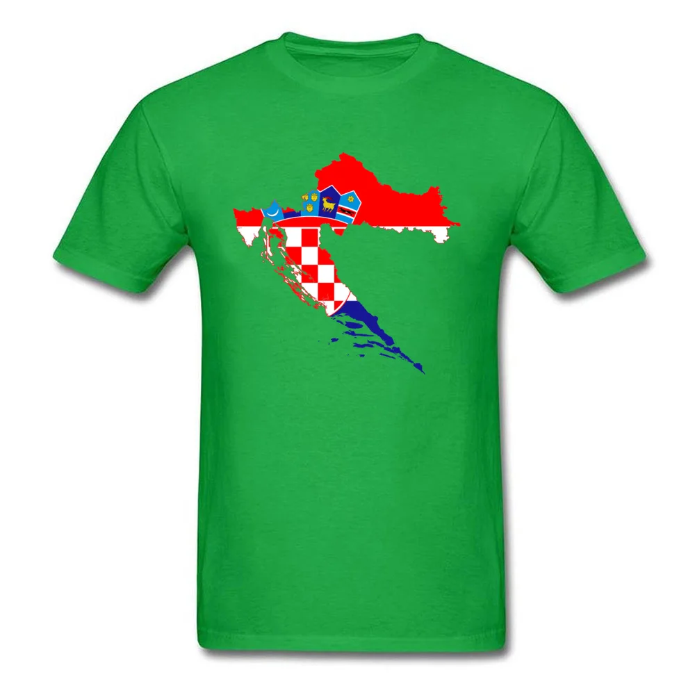 Popular Flag Map Croatia Short Sleeve Tshirts Summer/Fall Crewneck 100% Cotton Fabric Tops Shirts for Men T Shirts comfortable Flag Map Croatia green