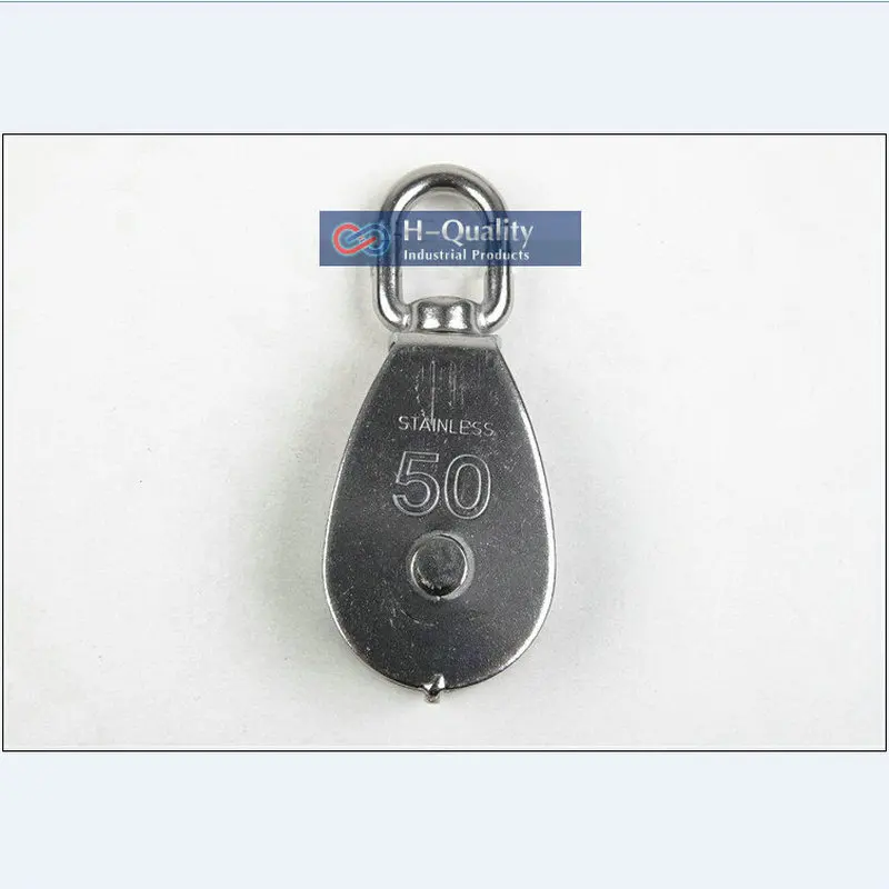 

1PC/LOT Stainless Steel 50MM Single Eye Swivel Pulley Wheel Block