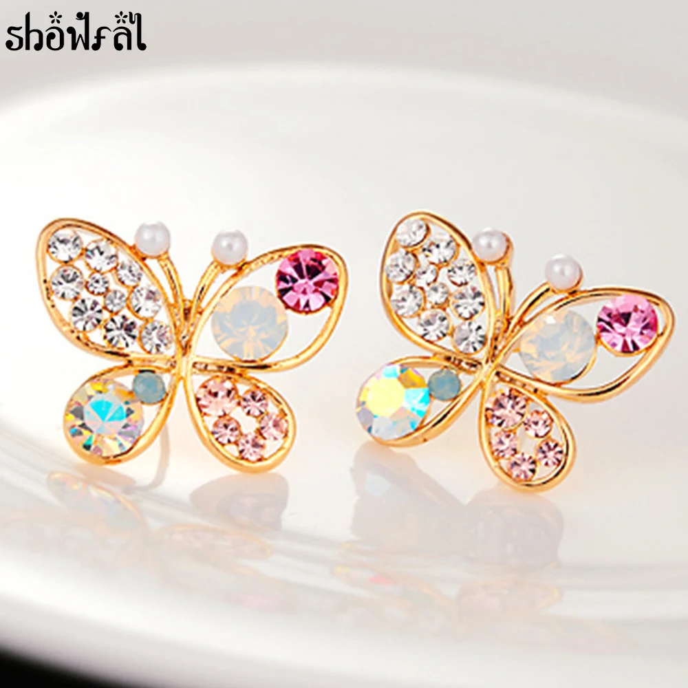 Gold Color Butterfly Hollow Earrings for Women Jewelry ...