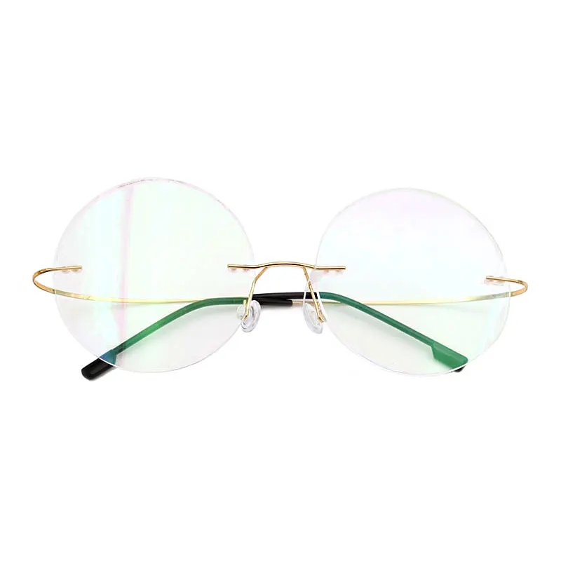 Модные титановые оправа для очков без оправы, брендовые дизайнерские мужские очки, очки для чтения, оптические линзы, круглые очки