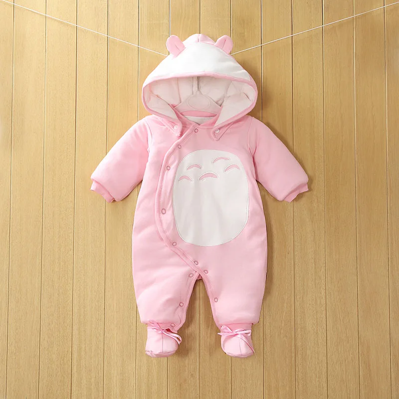 2019 Baby Rompers Winter Thick Warm Baby boy Clothing Long Sleeve Hooded Jumpsuit Kids Newborn Out