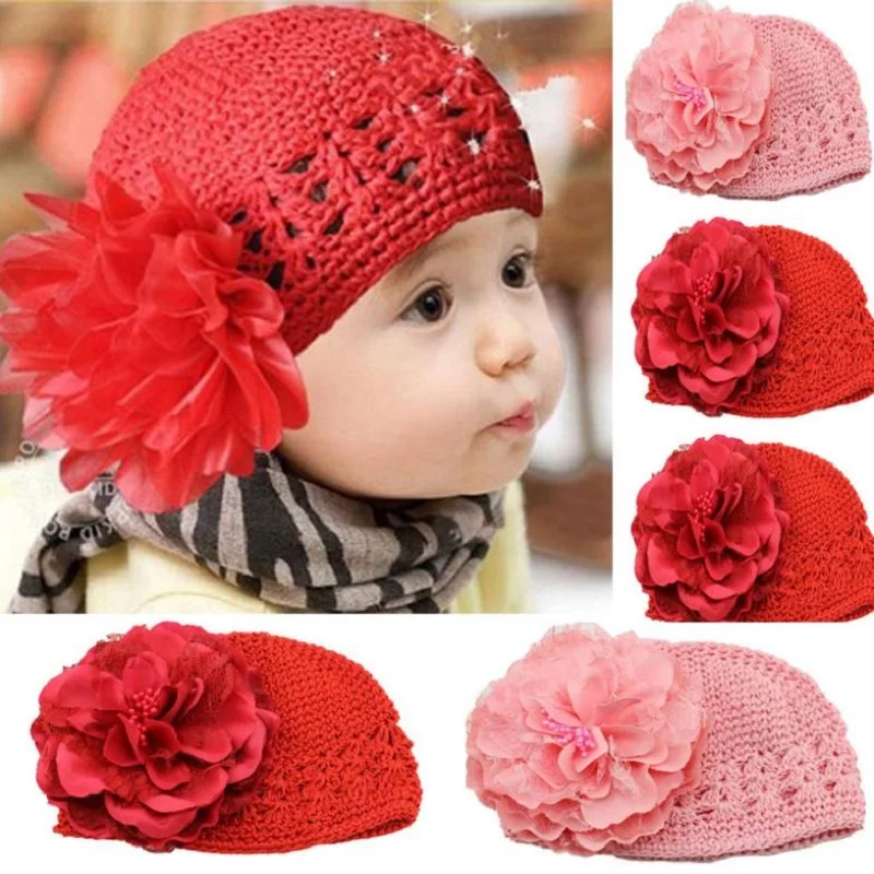 Beautiful Flower Lace Headband Headwear Crochet Baby Hat Newborn ...