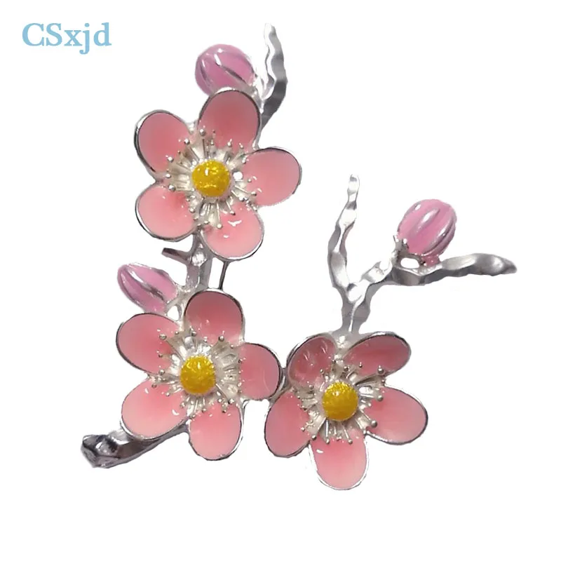 

CSxjd New design Fashion Inferior smooth silver Mutil colour Peach blossom Flower Branches Brooch