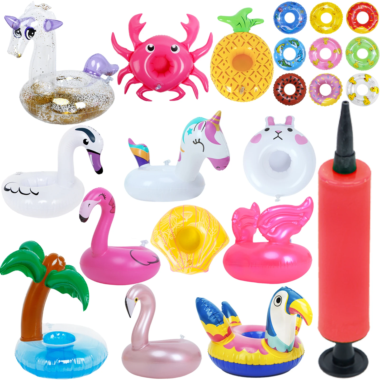 Cute Mini Swimming Pool Ring Lifebuoy Float Summer Beach Buoy Lifebelt Pump DIY Accessories for Barbie Doll Baby Girl Kids Toys