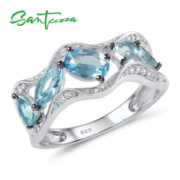 

SANTUZZA Silver Ring For Women 925 Sterling Silver Fashion Round Rings for Women 2017 Cubic Zirconia Ringen Party Jewelry