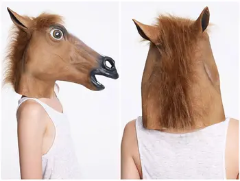 

Free shipping Horse Halloween Mask Horsehead people headgear Halloween mask