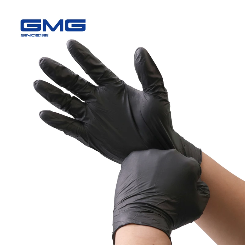 Нитриловые перчатки, черные, 6 шт./лот, пищевые, водонепроницаемые, без аллергии, медицинские, одноразовые, рабочие, защитные перчатки, нитриловые перчатки, механик