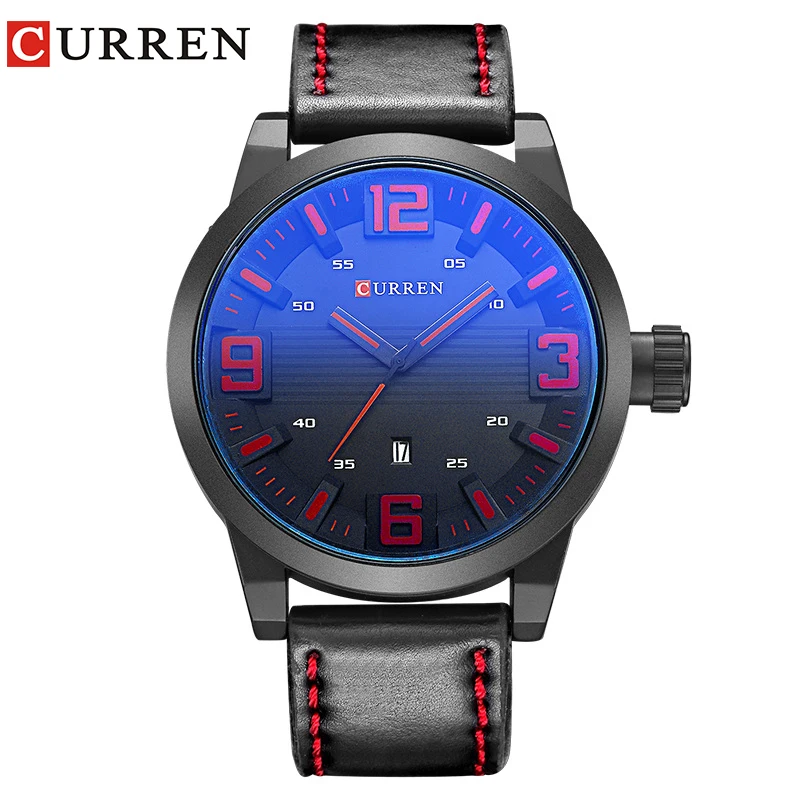 

CURREN 8241 Casual Fashion Wrist Leather Band watch water Resistant with men quartz watch
