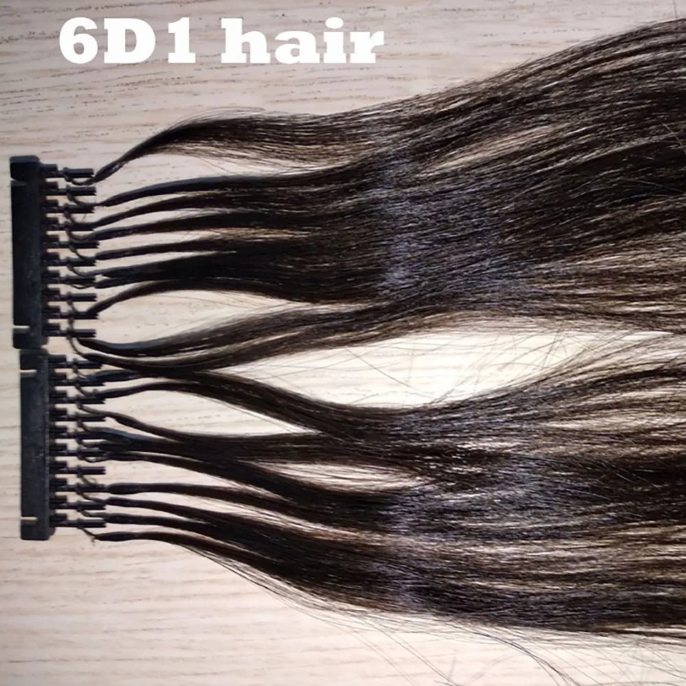5rows/lot 6D1 hair extension Remy 100% high quality human 32 colors optional support custom | Шиньоны и парики
