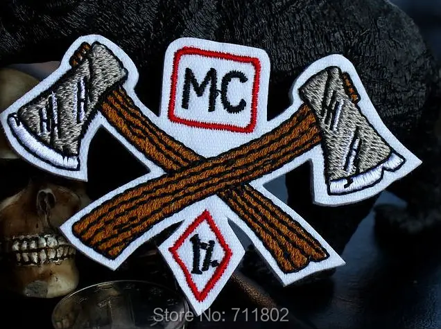 Axe 1% iron on patches cloth patch badge embroidered Jacket Motorcycle